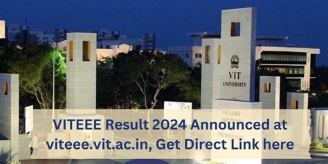 viteee result 2021|VITEEE 2021 result announced; here’s direct link .